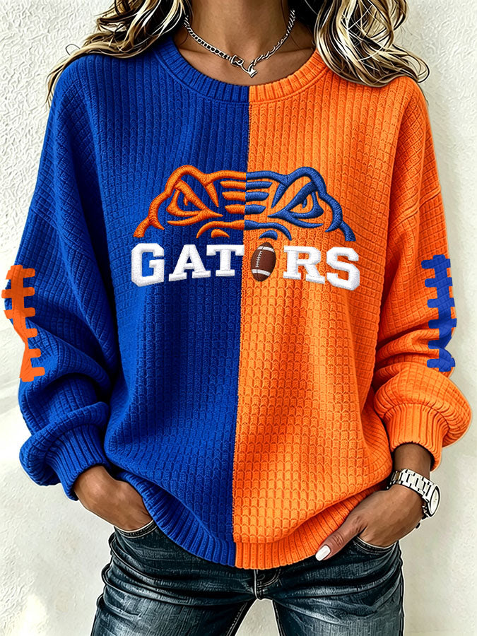 Women'S Football Print Checkered Sweatshirt