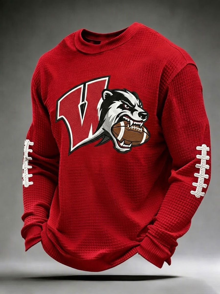Men'S Football Printed Waffle T-Shirt