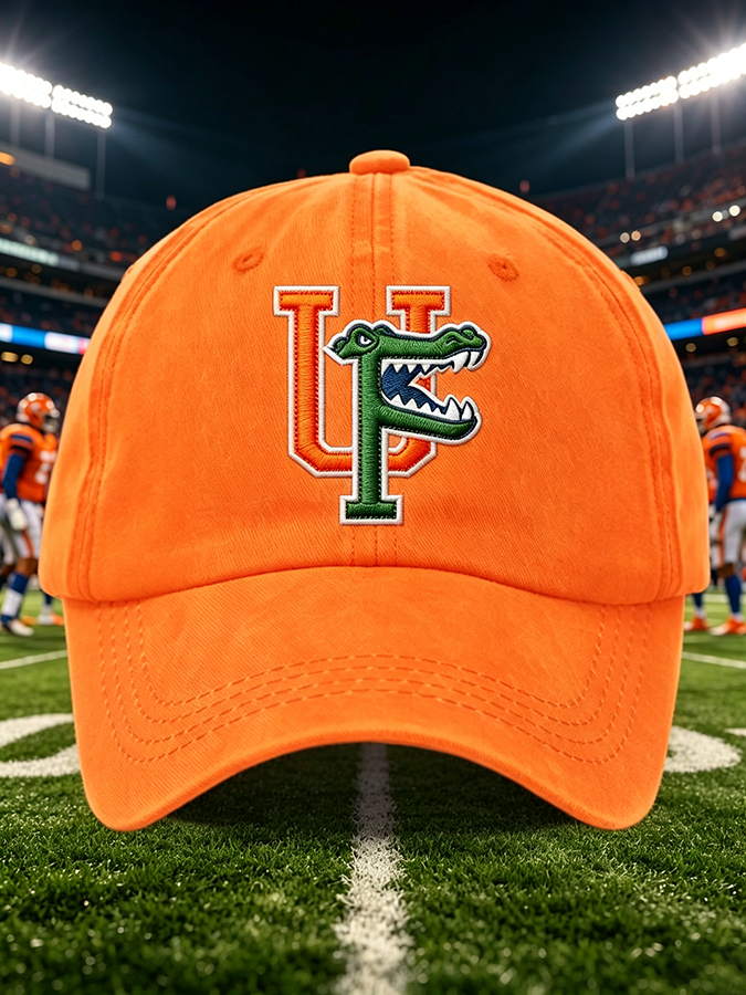 Unisex Football Print Washed Duckbill Cap