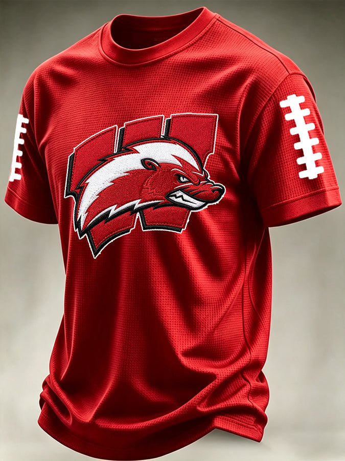 Men'S Football Fans Printed  Waffle T-Shirt
