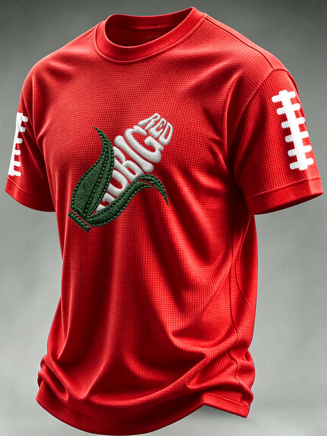 Men'S Football Print Waffle T-Shirt