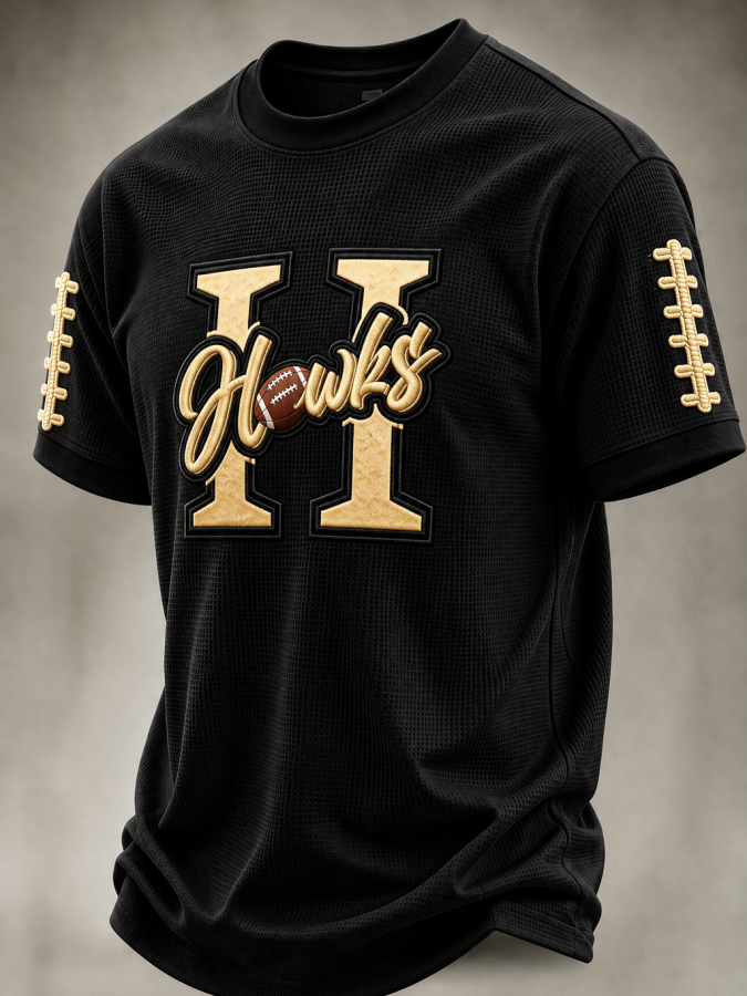 Men'S Football Fans Printed  Waffle T-Shirt
