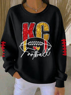 Women'S Football Print Casual Sweatshirt