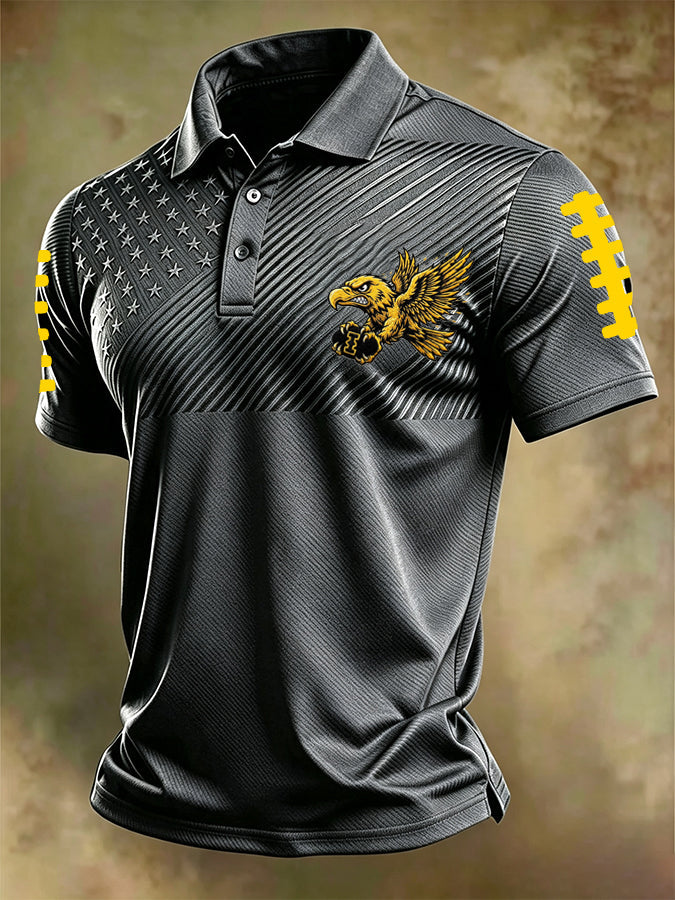 Men'S Football Printed Polo Shirt