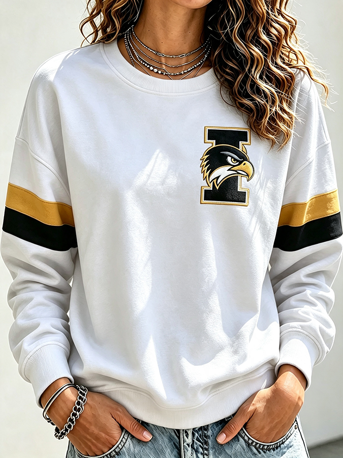 Women'S Retro Rugby Round Neck Sports Shirt