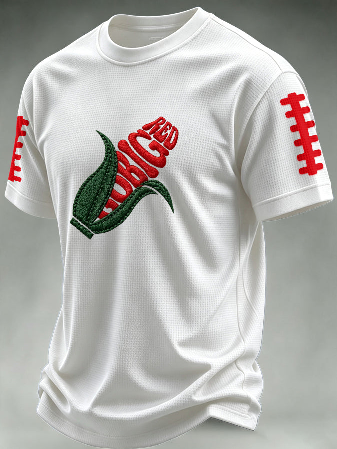 Men'S Football Print Waffle T-Shirt