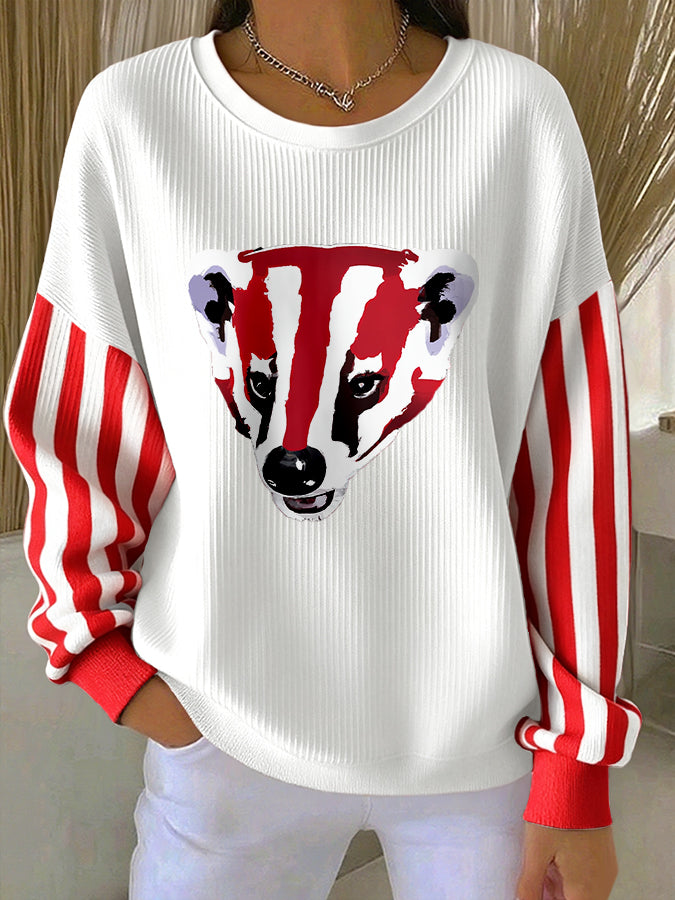 Women'S Football Print Casual Sweatshirt