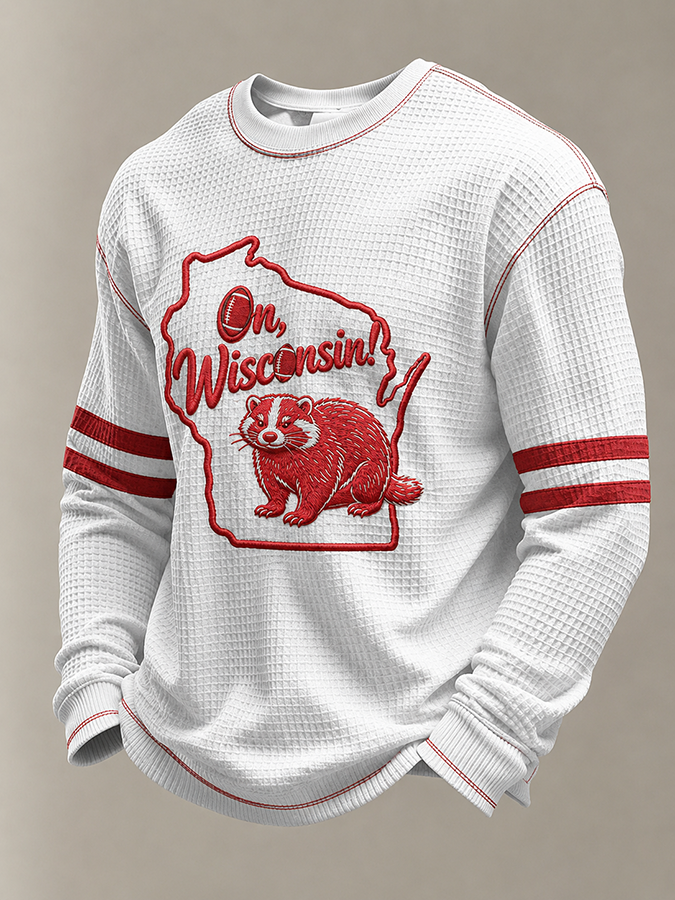 Men'S Football Printed Waffle T-Shirt