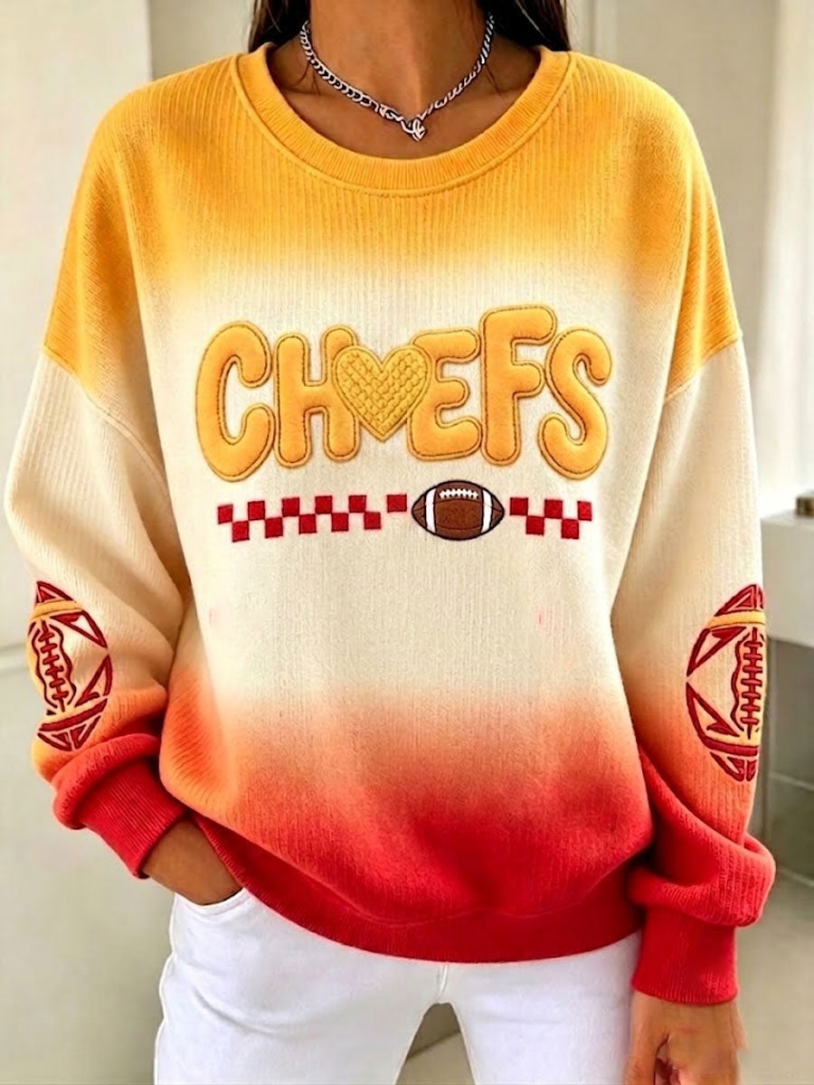 Women'S Football Print Casual Sweatshirt