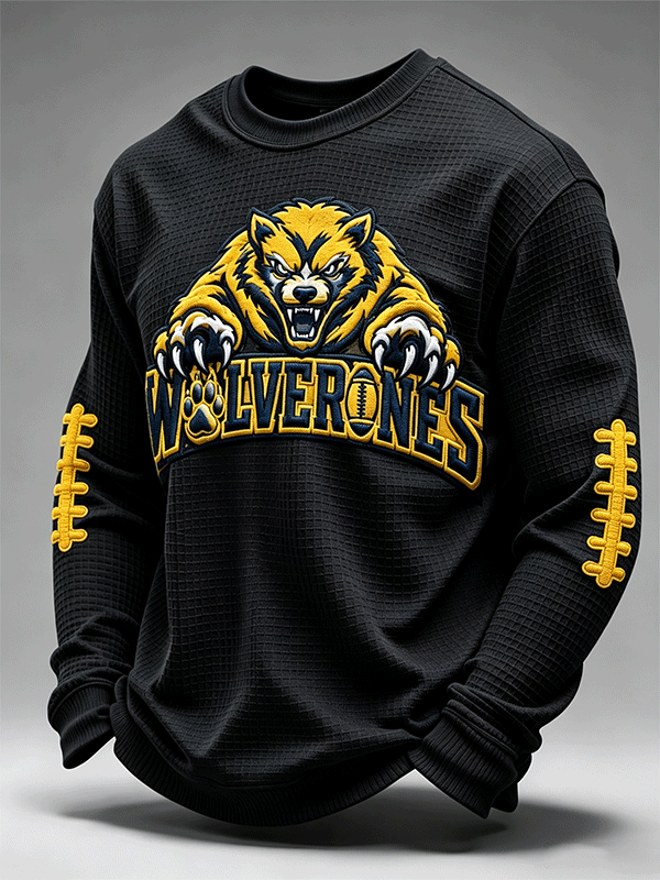 Men'S Football Enthusiast Sports Waffle Top