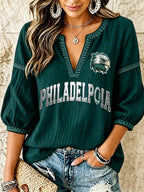 Women's Football Printed Casual Top