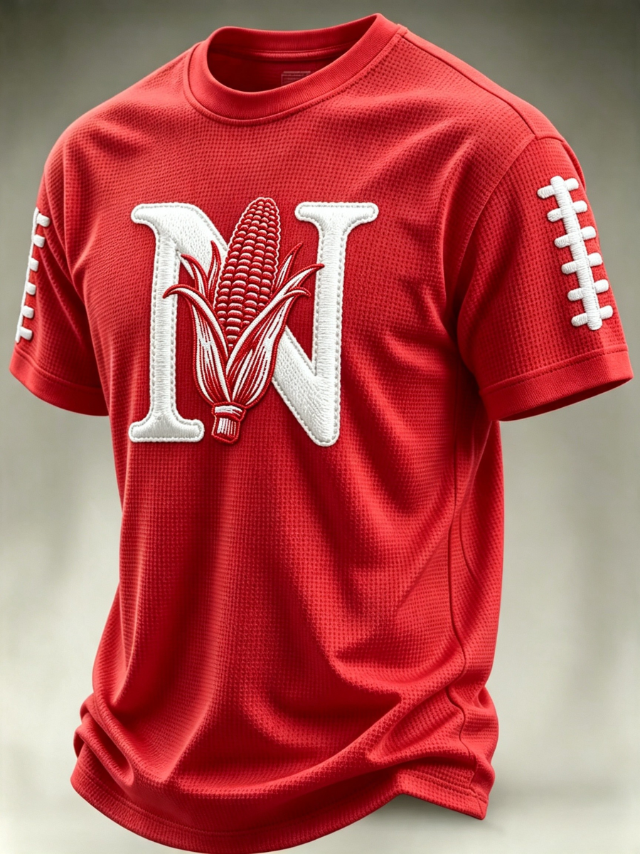 Men's Football Print Waffle T-Shirt