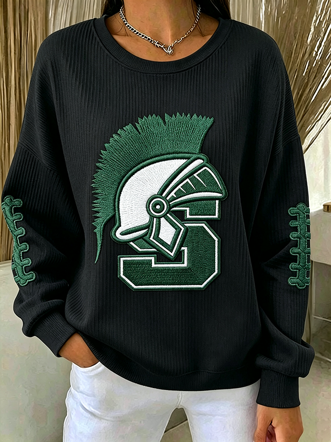Women'S Football Print Casual Sweatshirt