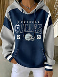 Women's Cowboy Football Team Fans Print Hooded Sweatshirt