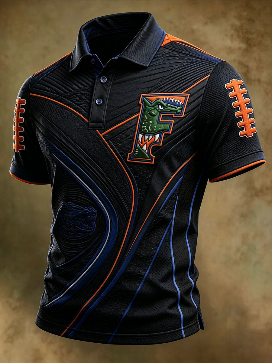 Men's Retro Rugby Collar Polo T-Shirt
