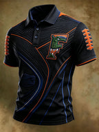Men's Retro Rugby Collar Polo T-Shirt