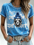 Women'S Fan Printed Round Neck T-Shirt
