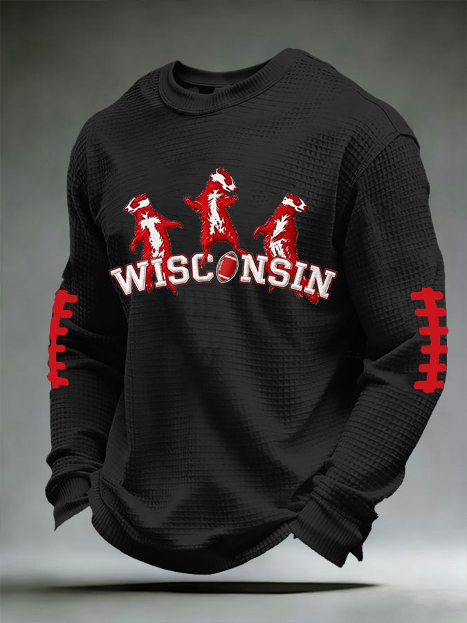 Men'S Football Printed Waffle T-Shirt