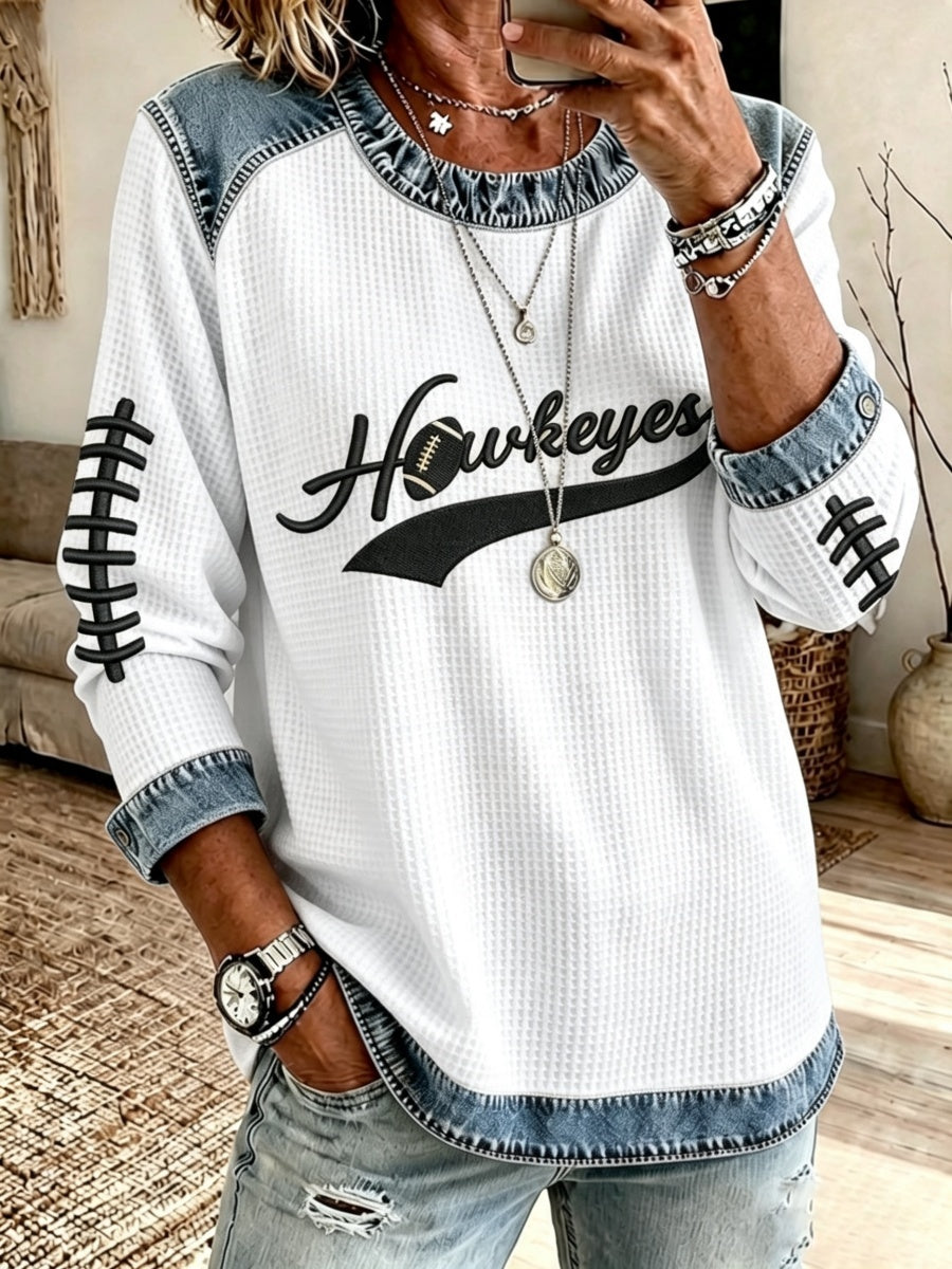 Women'S Football Printed Casual Long Sleeve Top
