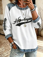Women'S Football Printed Casual Long Sleeve Top