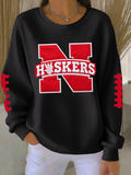 Women'S Football Print Casual Sweatshirt