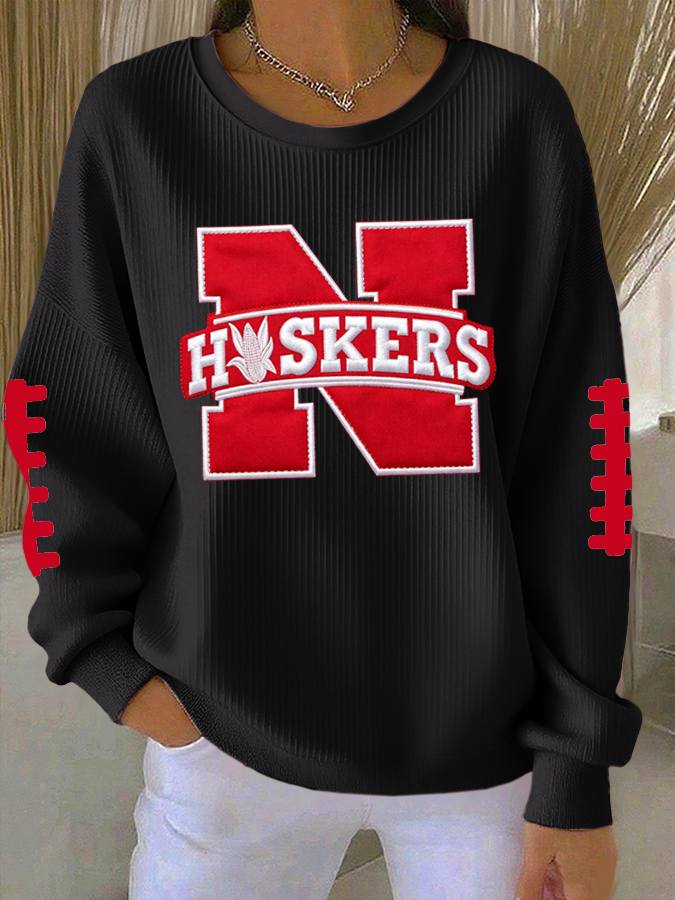 Women'S Football Print Casual Sweatshirt