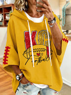Women'S e Football Print Hoodie