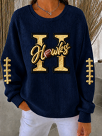 Women'S Football Print Casual Sweatshirt