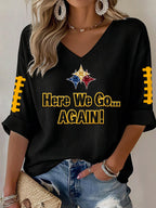 Women'S Football  Print Waffle  Top