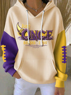 Women'S Football Print Hooded Sweatshirt
