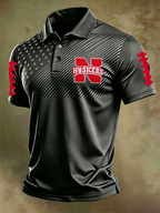 Men'S Football print Polo T-Shirt