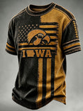 Men'S Rugby Printed Round Neck T-Shirt