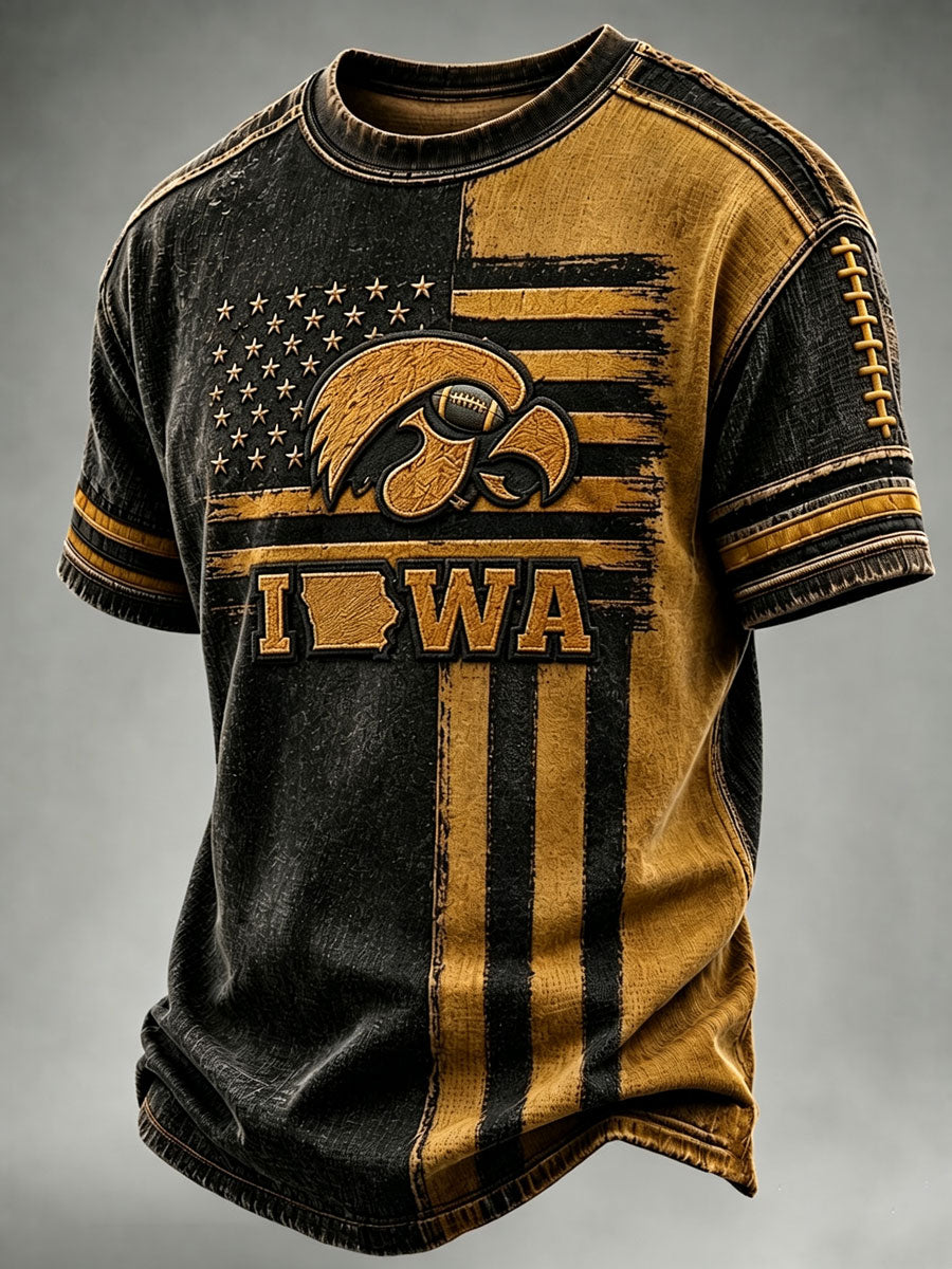 Men'S Rugby Printed Round Neck T-Shirt