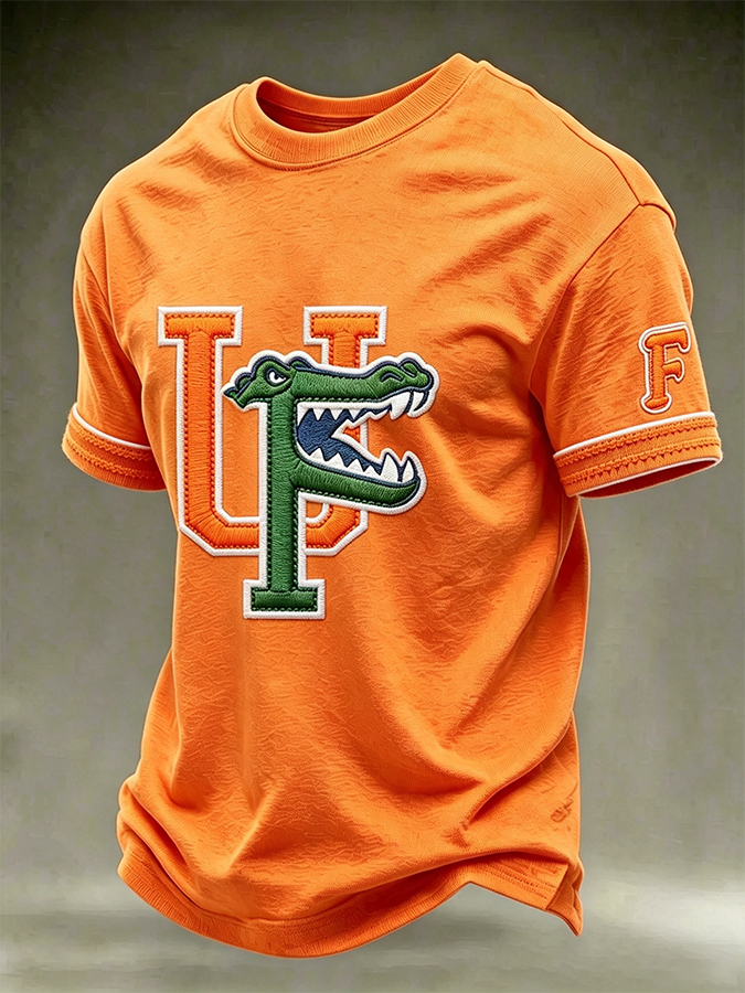 Men'S Rugby Printed Round Neck T-Shirt