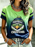 Women's Seattle Football Printed Vintage Fashion Print T-shirt