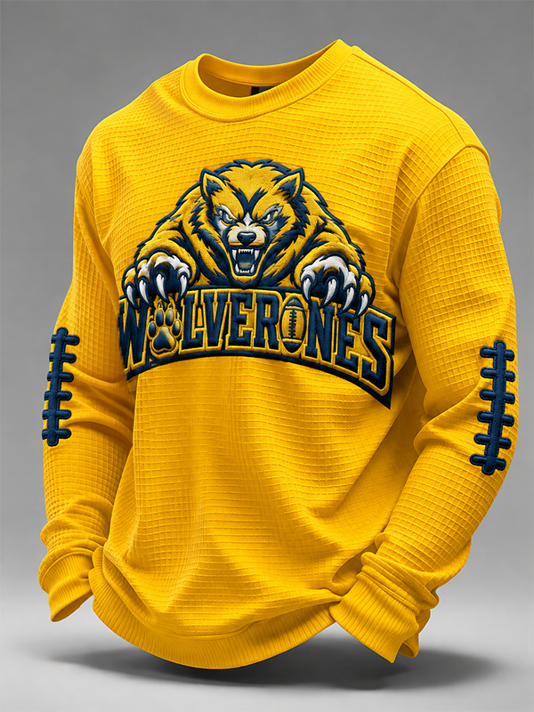 Men'S Football Enthusiast Sports Waffle Top