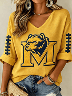 Women's Rugby Print Waffle T-Shirt