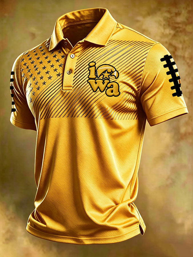 Men'S Football Printed Polo Shirt