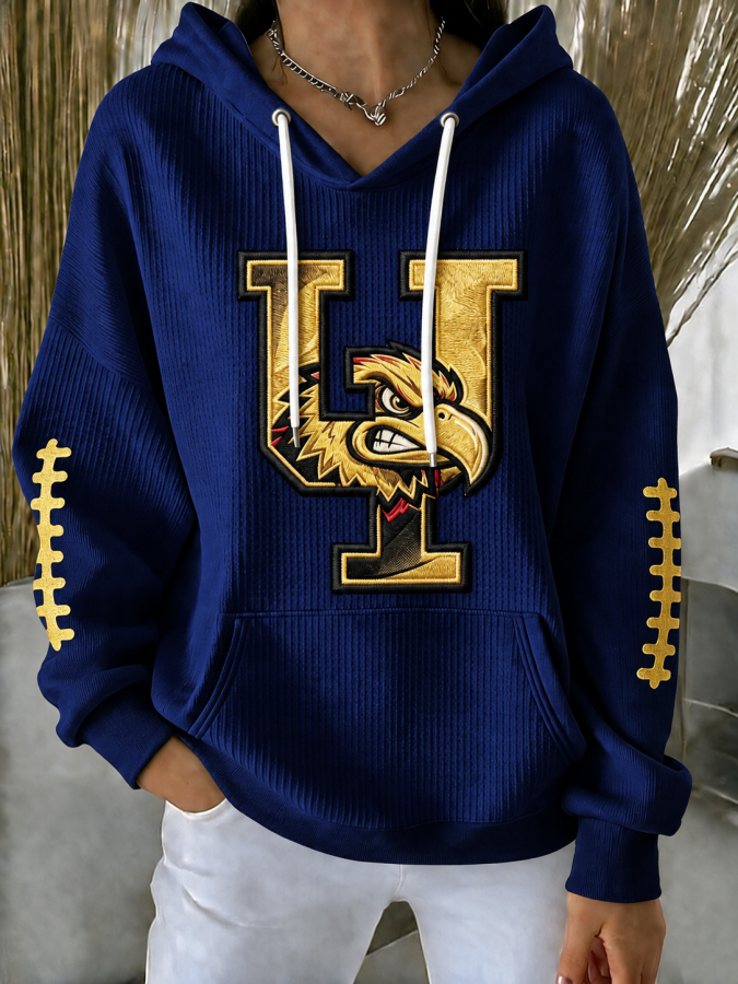 Women'S Football Printed Hooded Sweatshirt