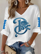 Women'S Football  Print Waffle  Top