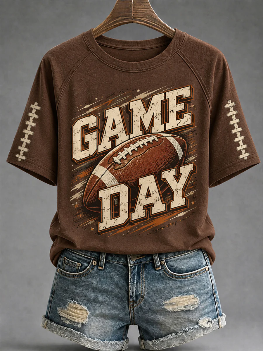 Women's Football Fans Gameday Print Casual Tee