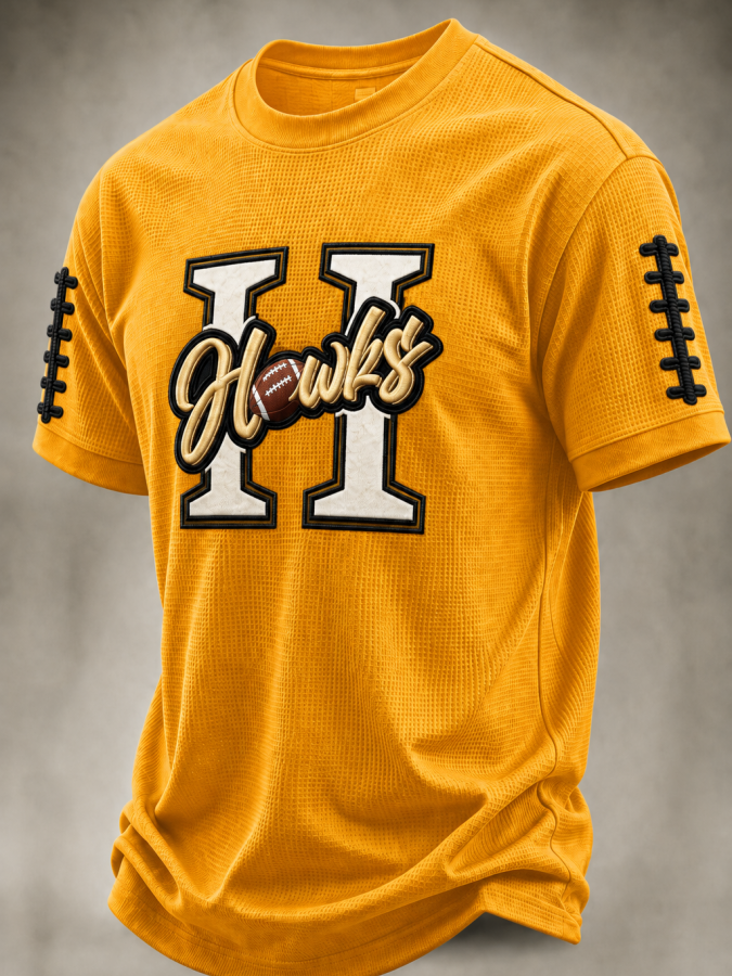Men'S Football Fans Printed  Waffle T-Shirt