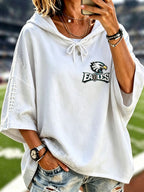 Women'S Vintage Football Print Hoodie