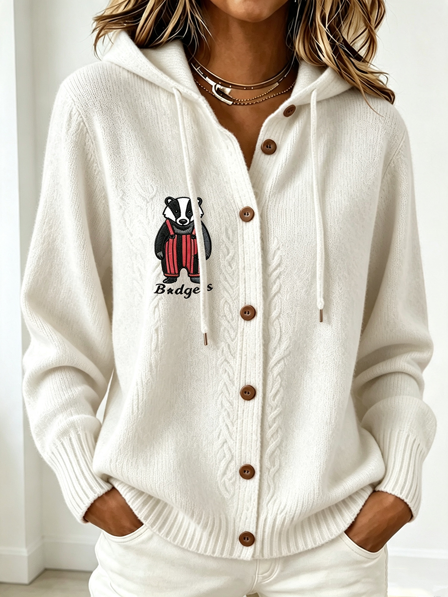 Women'S Football Fan Printed Casual Hooded Sweatshirt