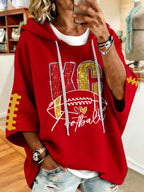 Women'S e Football Print Hoodie
