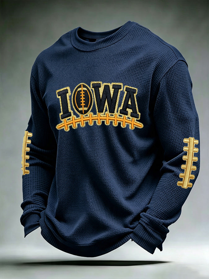 Men'S Football Fans Printed Waffle T-Shirt