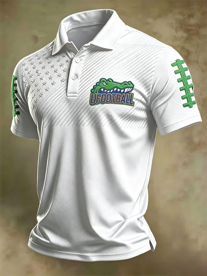 Men'S Retro Rugby Collar Polo T-Shirt