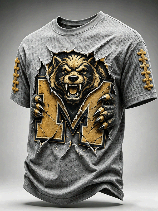 Men's Rugby Waffle Round Neck T-Shirt