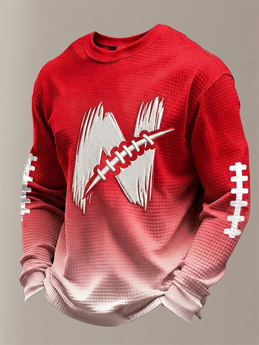 Men's Rugby Pattern Waffle T-shirt