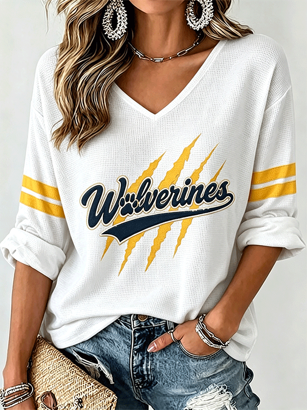 Women's Rugby Print Waffle T-Shirt